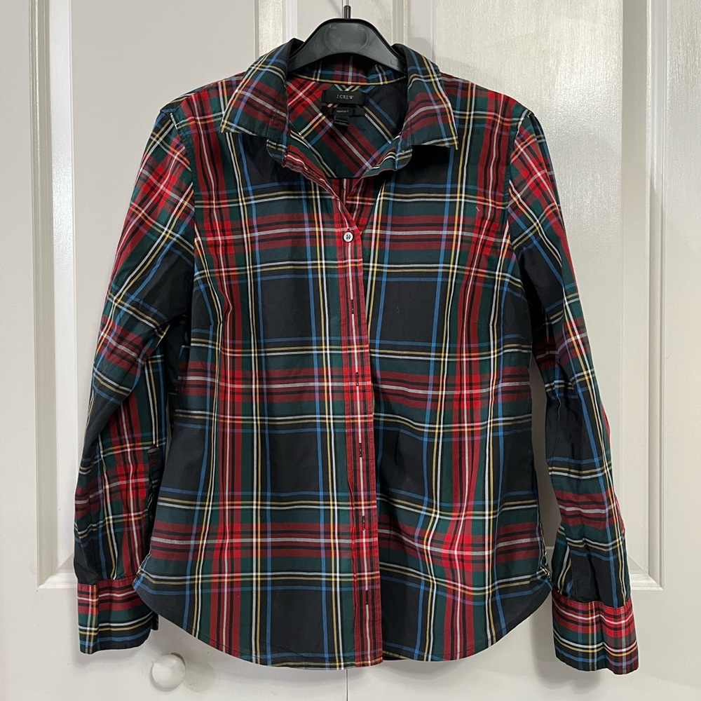 J. Crew Perfect Shirt in Stewart Plaid Size 12P